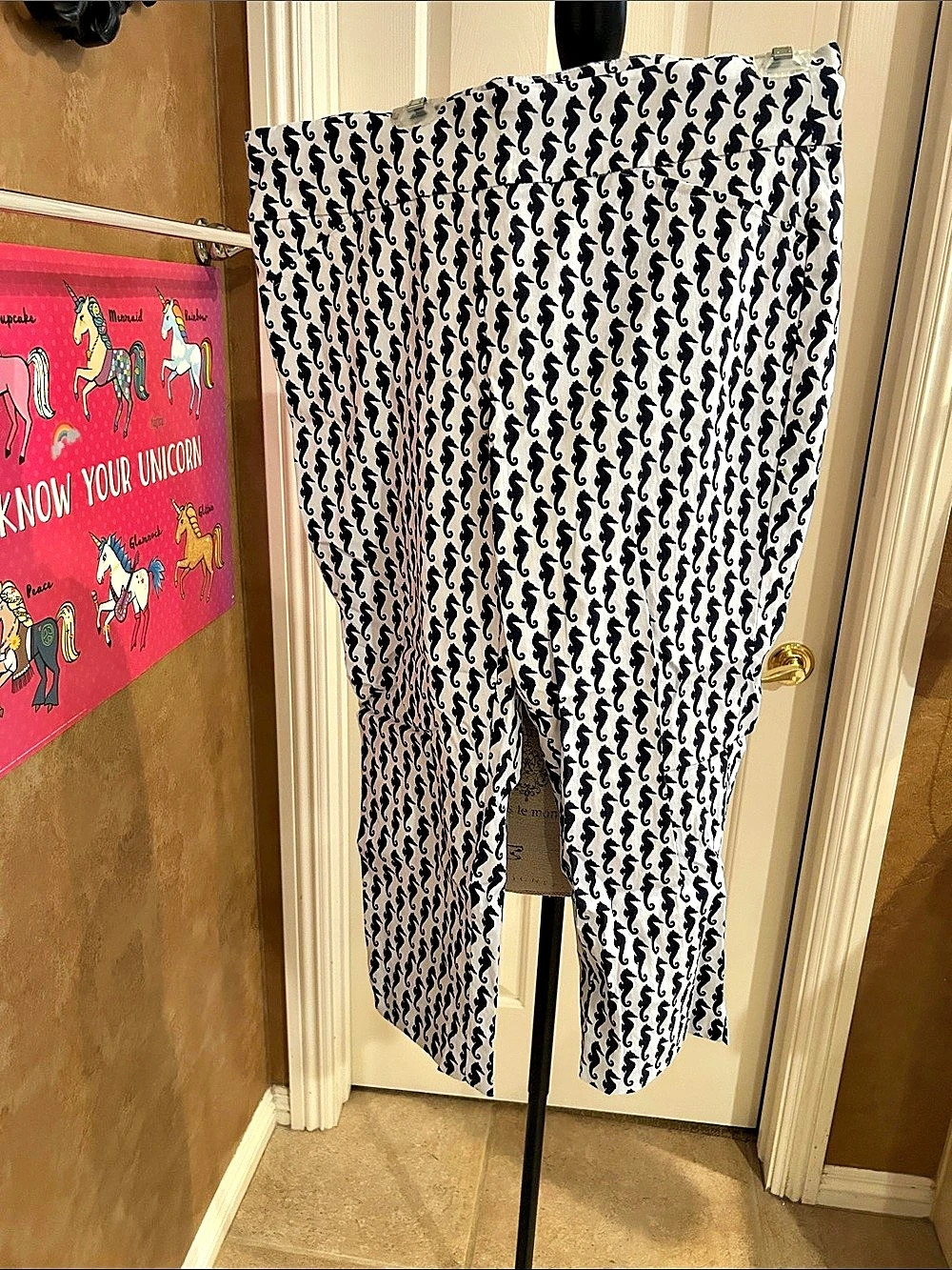 NWOT Charter Club Cambridge Slim Seahorse Print Ankle Pants Size 18